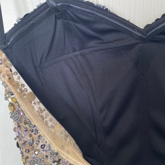 La Femme Chiffon Ruched Open Back Sequin Maxi Dress, Size 0 (Flawed) - Picture 8 of 12